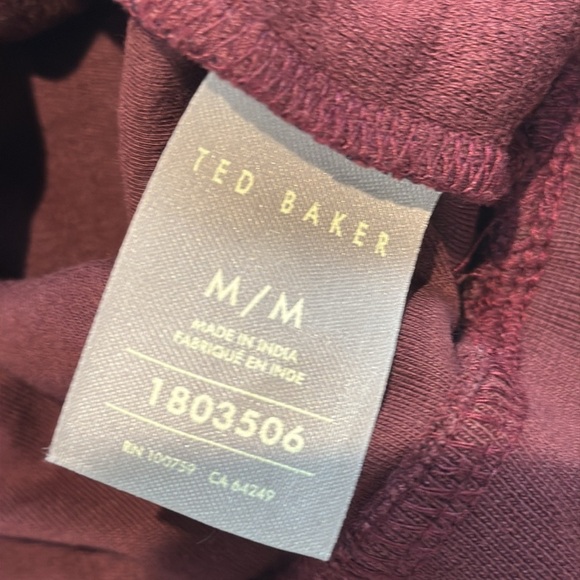 Ted Baker Men's Maroon Zip-Up Sweater Size Medium - Picture 6 of 8